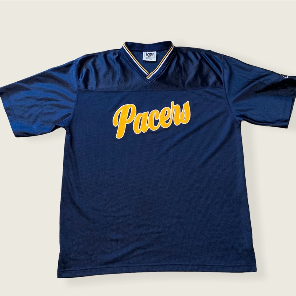 Lee Sport Indiana Pacers Navy, White & Gold V-Neck Warmup Top